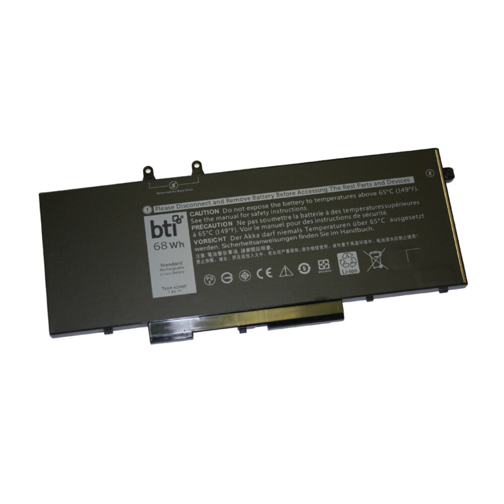 BTI Replacement 4 cell battery for Dell Precision 3540 Latitude 5300 5300 2-in-1 5400 5310 5310 2-in-1 5410 5500 7300 7310 7400 7400 2-in-1 7410 9410 2-in-1 9510 replacing OEM part numbers 4GVMP 492-BCBK 9JRYT C5GV2 R7WM X77XY // 7.6V 68Wh