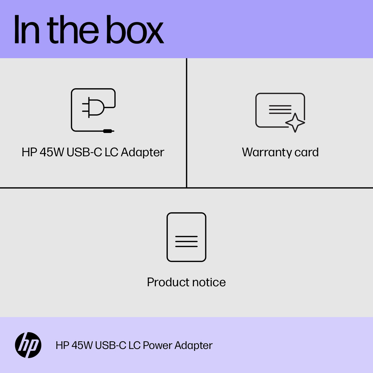 HP 45W USB-C LC Power Adapter