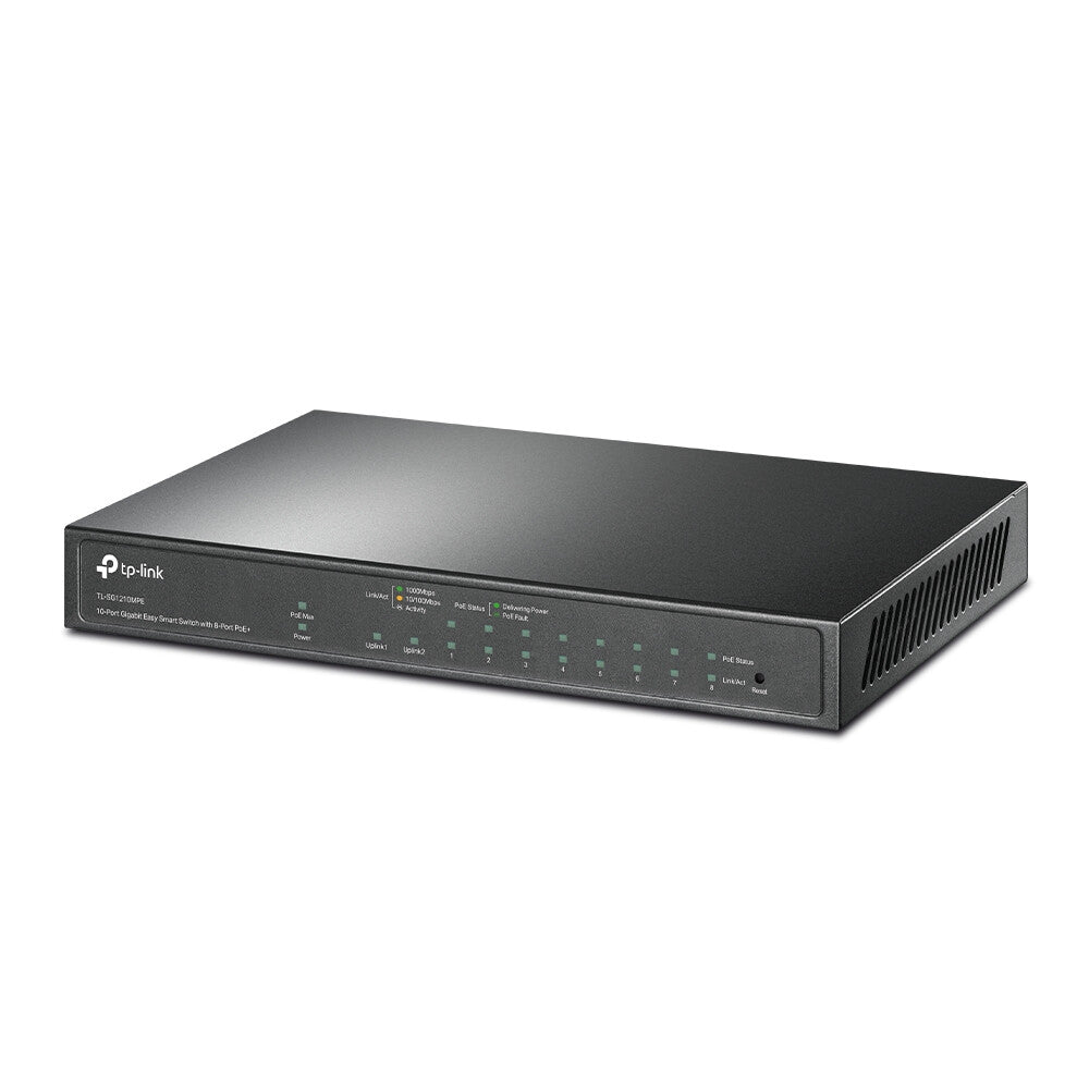 TP-LINK (TL-SG1210MPE) Switch intelligent Gigabit Easy 10 ports avec 8 ports POE+, 9 ports RJ45 et 1 port combo SFP/RJ45