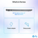 HP OmniBook Ultra 14-fd0002na Copilot+ PC AMD Ryzen AI 9 365 Laptop 35.6 cm (14") Touchscreen 2.2K 32 GB LPDDR5x-SDRAM 1 TB SSD Wi-Fi 7 (802.11be) Windows 11 Home Silver