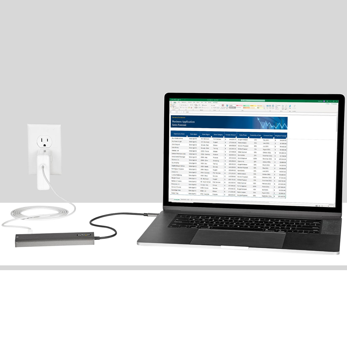 StarTech.com USB-C Multiport Adapter Hub, USB-C to 4K 60Hz HDMI, Gigabit Ethernet and 100W Laptop Charging for Macbook Pro / Air and Windows