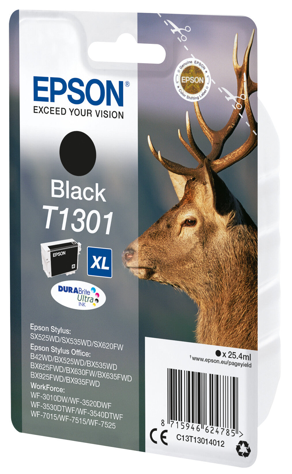 Epson Stag Singlepack Black T1301 DURABrite Ultra Ink