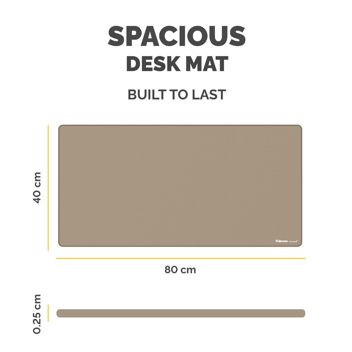 Fellowes Breyta - Desk mat: 80 x 40 cm - rubber - sand