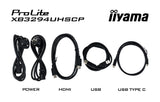 iiyama ProLite XB3294UHSCP-B1 computer monitor 80 cm (31.5") 3840 x 2160 pixels 4K Ultra HD Black