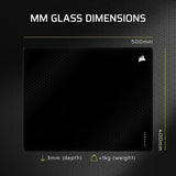 Corsair MM Glass Large Gaming mouse pad Black