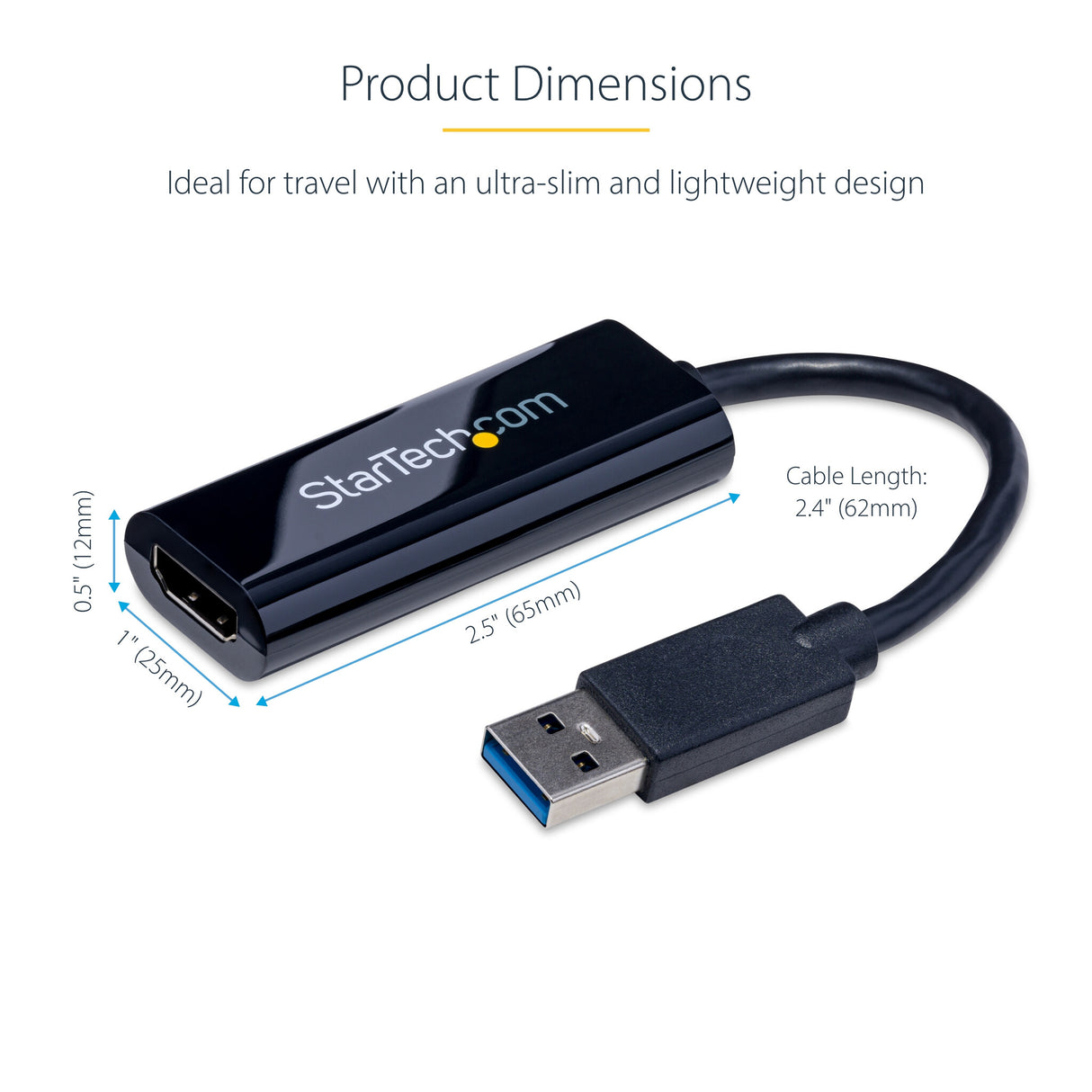 StarTech.com USB 3.0 to HDMI Adapter, USB to HDMI Monitor Converter for Windows, 1080P (no support for macOS/ChromeOS/Linux) - TAA