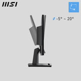MSI Pro MP225V 21.45 Inch Monitor, FHD (1920 x 1080), 100Hz, VA, 1ms, 1x HDMI 1.4b, 1x D-Sub(VGA), Anti-Glare, Anti-Flicker, Less Blue light, TÜV Certified, VESA, Kensington, Black