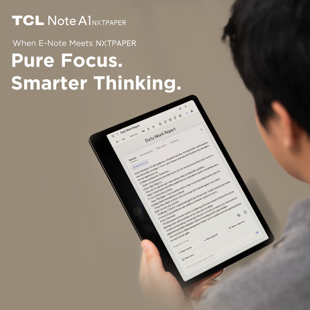 TCL NXTPAPER Note A1 Mediatek 256 GB 29.2 cm (11.5") 8 GB Wi-Fi 5 (802.11ac) Android 16 Grey
