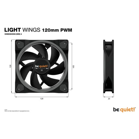 be quiet! Light Wings 120mm ARGB PWM Fan Black 3 Pack