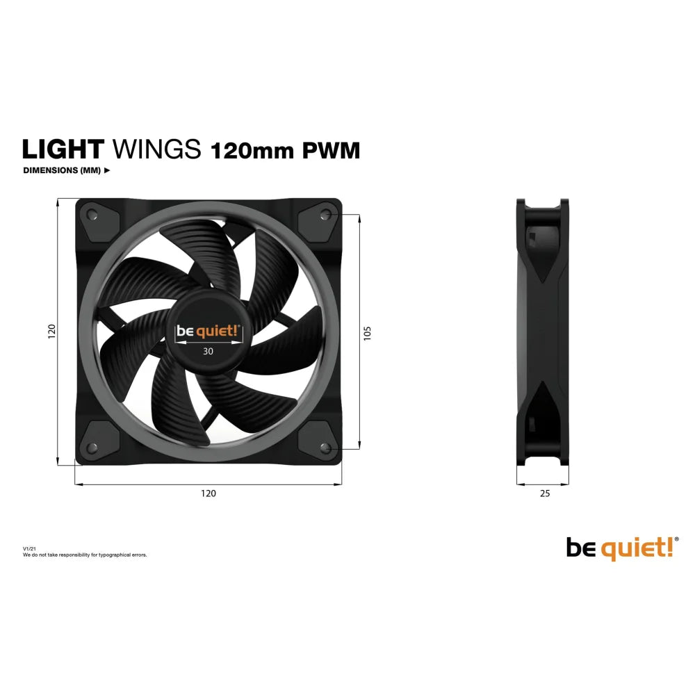 be quiet! Light Wings 120mm ARGB PWM Fan Black - Computer