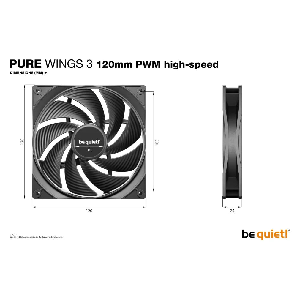 be quiet! Pure Wings 3 120mm PWM high-speed Computer case