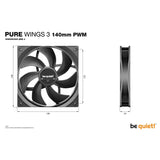 be quiet! Pure Wings 3 140mm PWM Computer case Fan 14 cm