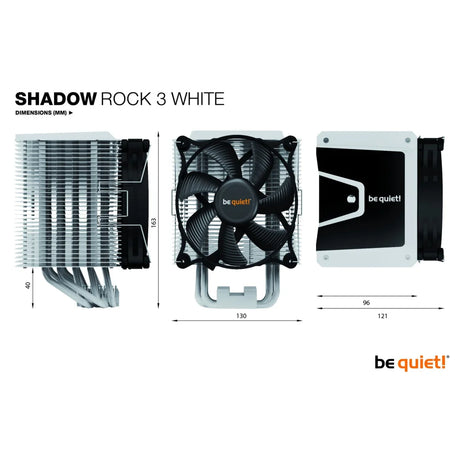 be quiet! Shadow Rock 3 White CPU Cooler Single 120mm PWM