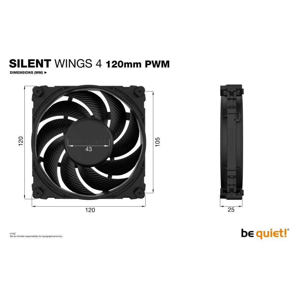 be quiet! SILENT WINGS 4 | 120mm PWM Computer case Fan 12