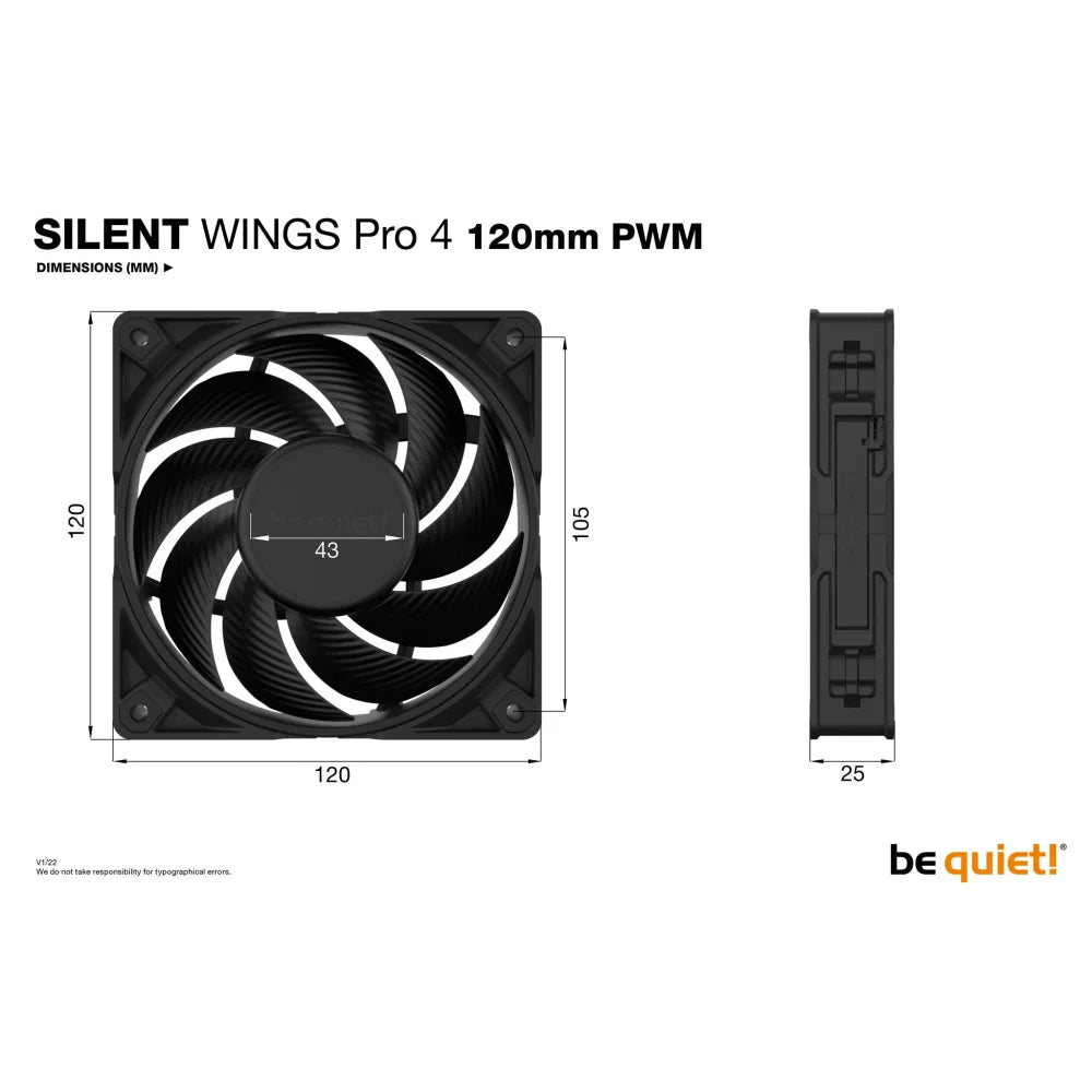 be quiet! SILENT WINGS PRO 4 | 120mm PWM Computer case Fan
