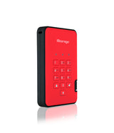 iStorage diskAshur2 256-bit 2TB USB 3.2 secure encrypted hard drive - Red IS-DA2-256-2000-R