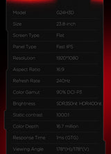 HKC G24H3D 24 Monitor computer monitor 60.5 cm (23.8") 1920 x 1080 pixels Full HD