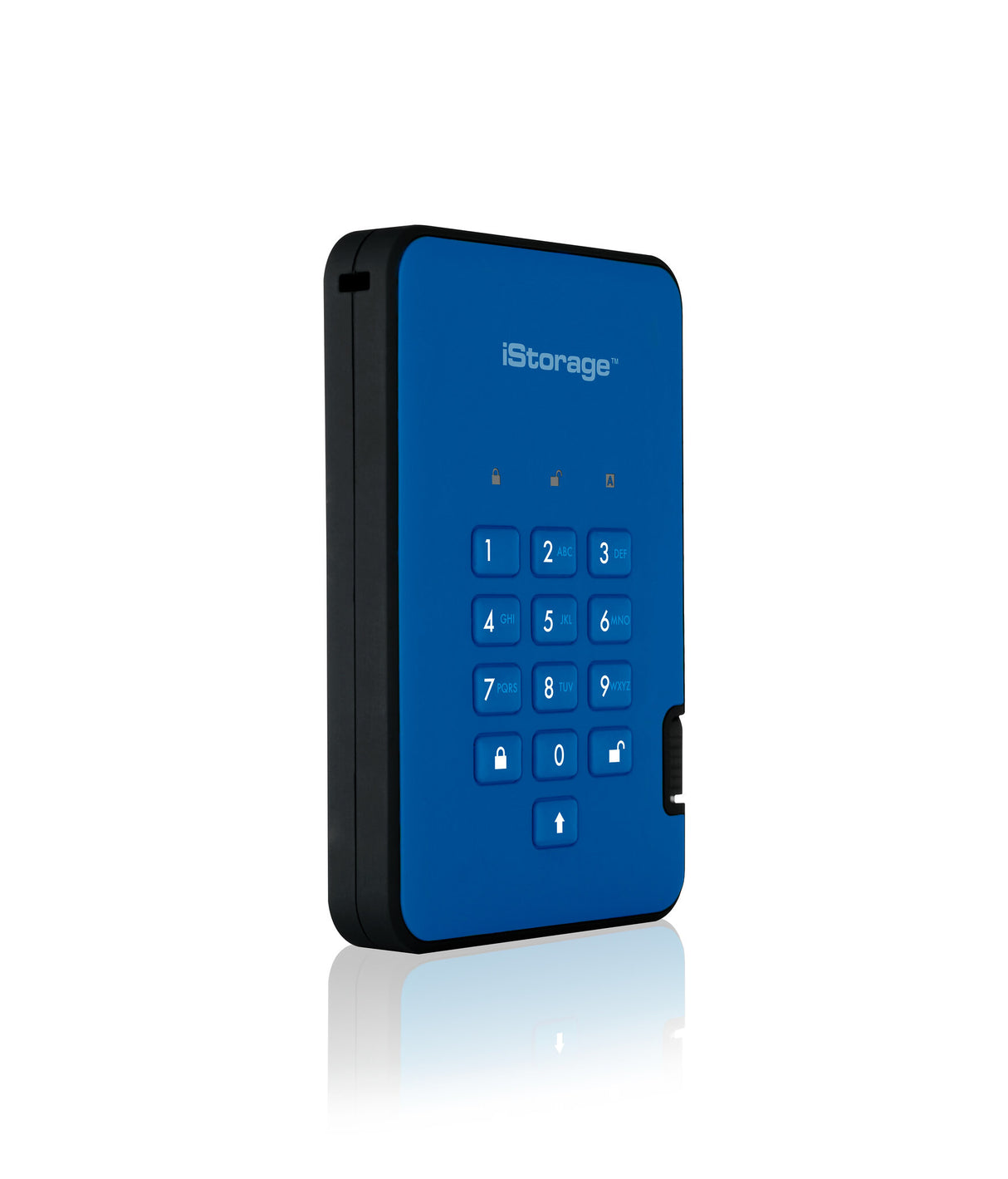 iStorage diskAshur2 256-bit 1TB USB 3.2 secure encrypted hard drive - Blue IS-DA2-256-1000-BE