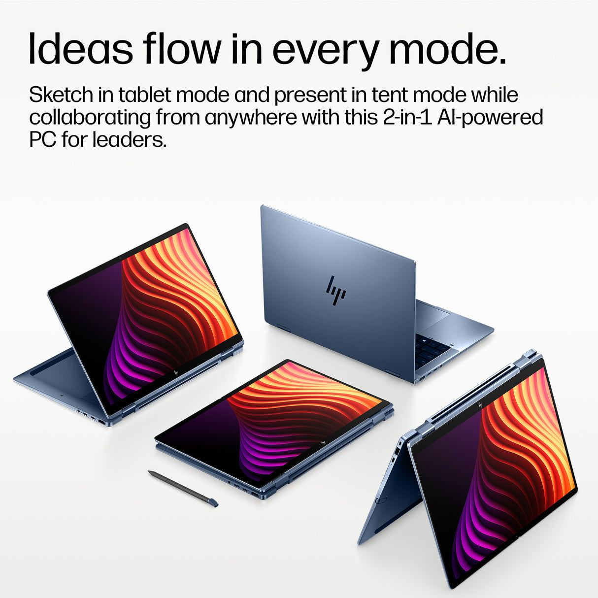 HP EliteBook X Flip G2i 14 inch Notebook Next Gen AI PC Copilot+ PC Intel Core Ultra X7 358H Hybrid (2-in-1) 35.6 cm (14") Touchscreen WUXGA 32 GB LPDDR5x-SDRAM 512 GB SSD Wi-Fi 7 (802.11be) Windows 11 Pro Blue