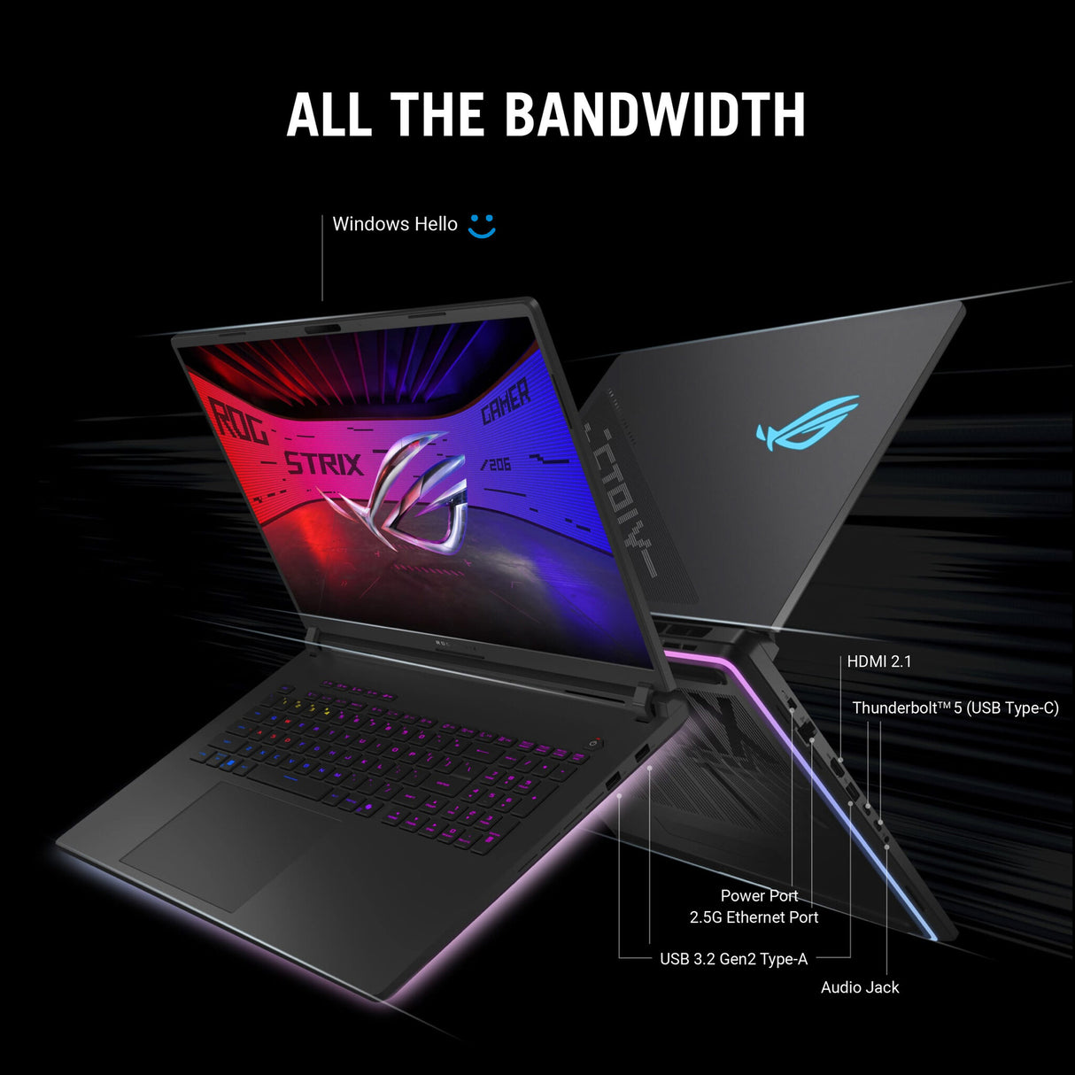 ASUS ROG Strix SCAR 18 G835LXG-TQ391W Intel Core Ultra 9 290HX Plus Laptop 45.7 cm (18") WQUXGA 64 GB DDR5-SDRAM 2 TB SSD NVIDIA GeForce RTX 5090 Wi-Fi 7 (802.11be) Windows 11 Home Black