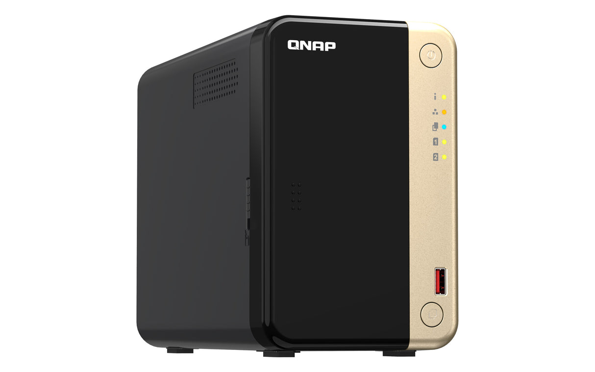 QNAP TS-264 NAS Tower Ethernet LAN Black, Gold N5095