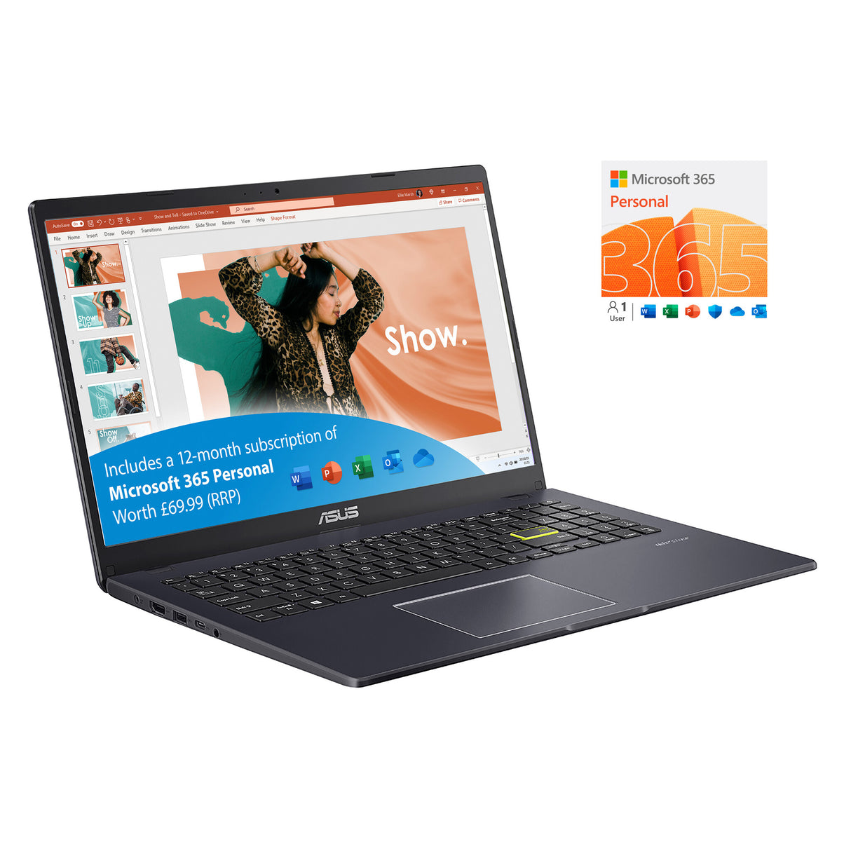 ASUS Vivobook Go 15 E510KA-EJ618WS Intel® Pentium® Silver N6000 Laptop 39.6 cm (15.6") Full HD 4 GB DDR4-SDRAM 128 GB eMMC Wi-Fi 5 (802.11ac) Windows 11 Home in S mode Black