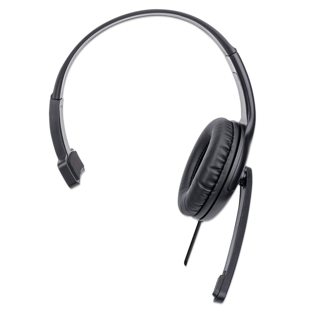 Computer Boom Manhattan Mono Over-Ear Headset (USB), Microphone Boom (padded), Retai ...