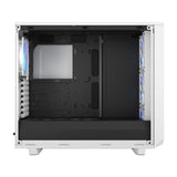 Fractal Design Meshify 2 RGB (White TG) Estuche para juegos con ventana de vidrio transparente claro, E-ATX, frente de malla angular, 4 ventiladores RGB, concentrador de ventilador, filtro frontal desmontable, USB-C