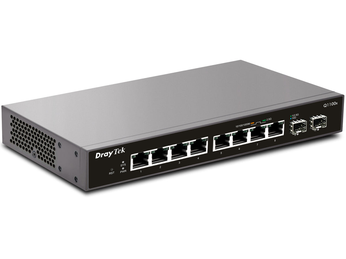 DrayTek VigorSwitch Q1100x Switch with 8 x 2.5GbE ports & 2 x 10Gbps SFP+ slots