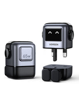 Ugreen USB-A+2C 65W UNO GAN CHARGER Mobile phone, Laptop, Tablet Black AC, USB Indoor