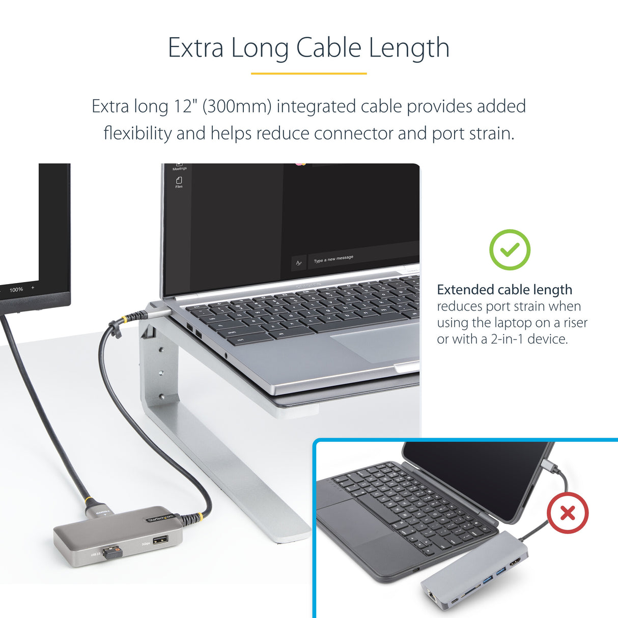 StarTech.com USB-C Multiport Adapter - 4K 60Hz HDMI - HDR - 2-Port 5Gbps USB 3.0 Hub - 100W Power Delivery Pass-Through - GbE - Works with Chromebook certified - Windows/macOS