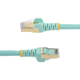 StarTech.com 1m CAT6a Ethernet Cable - 10 Gigabit Shielded Snagless RJ45 100W PoE Patch Cord - 10GbE STP Network Cable w/Strain Relief - Aqua Fluke Tested/Wiring is UL Certified/TIA