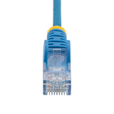 StarTech.com 50cm Blue Slim CAT6 Cable, 10 Pack, Snagless, 100W PoE, UTP, LSZH, 28AWG Pure Bare Copper Wire, Slim RJ45 Network Patch Cord w/Strain Reliefs, Individually Tested