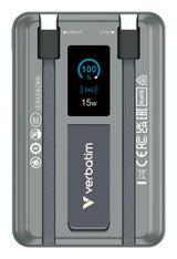 Verbatim Charge'n'Go 2C & Display Power Bank 10000 mAh Grey