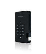 iStorage diskAshur2 256-bit 1TB USB 3.2 secure encrypted hard drive - Black IS-DA2-256-1000-B