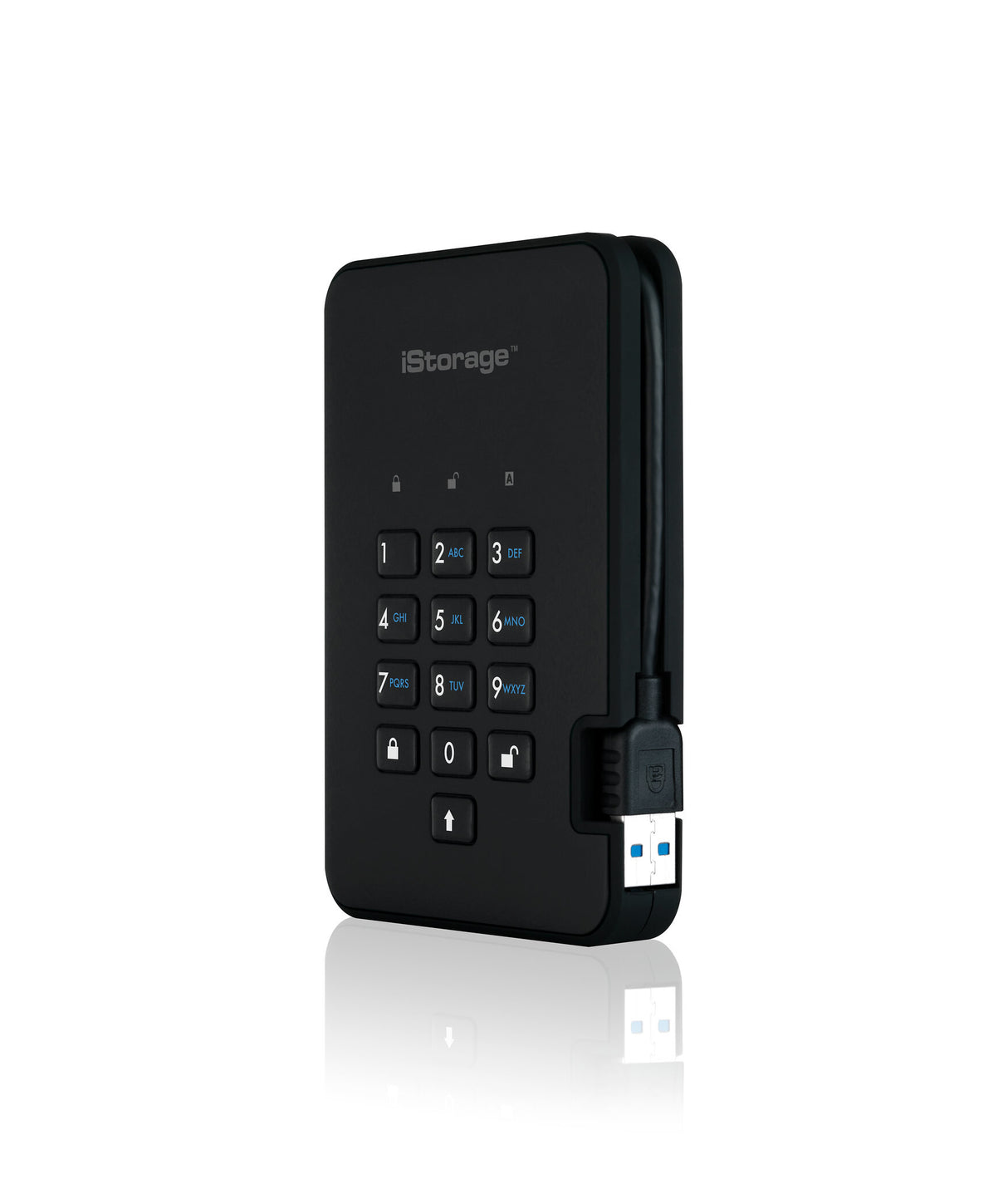 iStorage diskAshur2 256-bit 500GB USB 3.2 secure encrypted hard drive - Black IS-DA2-256-500-B