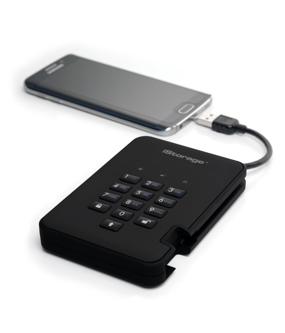 iStorage diskAshur2 256-bit 5TB USB 3.2 secure encrypted hard drive - Black IS-DA2-256-5000-B