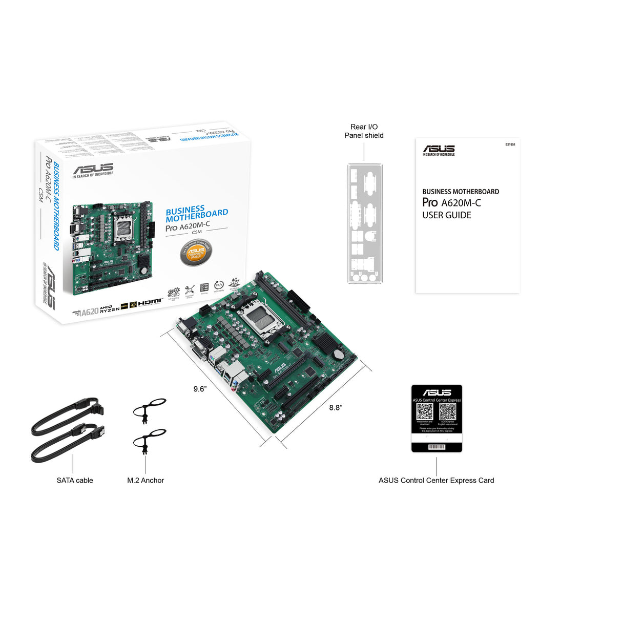 ASUS PRO A620M-C-CSM AMD A620 Socket AM5 micro ATX