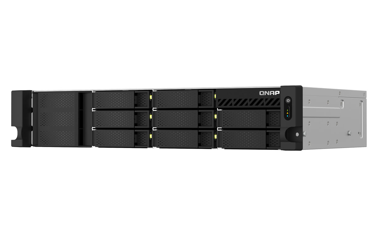 QNAP TS-864EU-RP-8G NAS/storage server Rack (2U) Intel® Celeron® N5095 8 GB DDR4 0 TB QNAP Turbo System Black