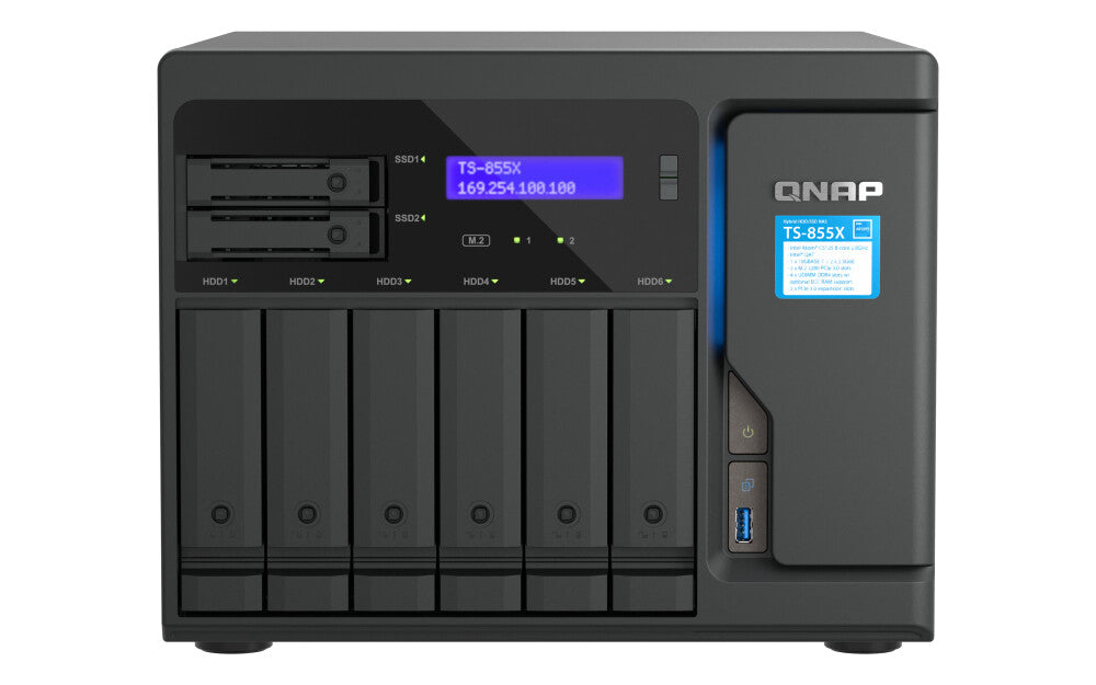 QNAP TS-855X NAS Tower Intel Atom® C5125 8 GB DDR4 96 TB HDD QNAP QTS Black