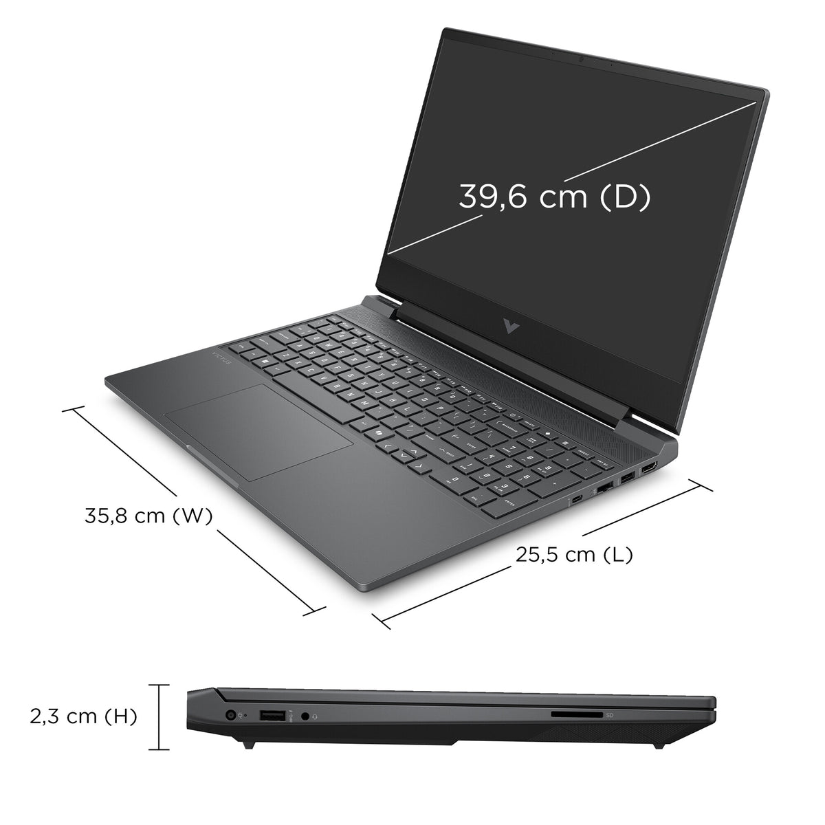 HP E2ZR3EA laptop 7445H 39.6 cm (15.6") Full HD 16 GB DDR5-SDRAM 512 GB SSD Wi-Fi 6 (802.11ax) Windows 11 Home Black