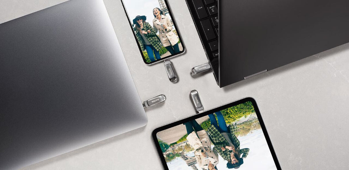 SanDisk Ultra Dual Drive Luxe USB flash drive 64 GB USB Type-A / USB Type-C 3.2 Gen 1 (3.1 Gen 1) Stainless steel
