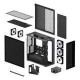 ARCTIC Xtender VG (Mirror Black) Premium E-ATX PC Case with Vertical GPU Mounting