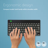 R-Go Tools Ergonomic keyboard R-Go Compact Break, compact keyboard with break software, QWERTY (UK), Bluetooth, black