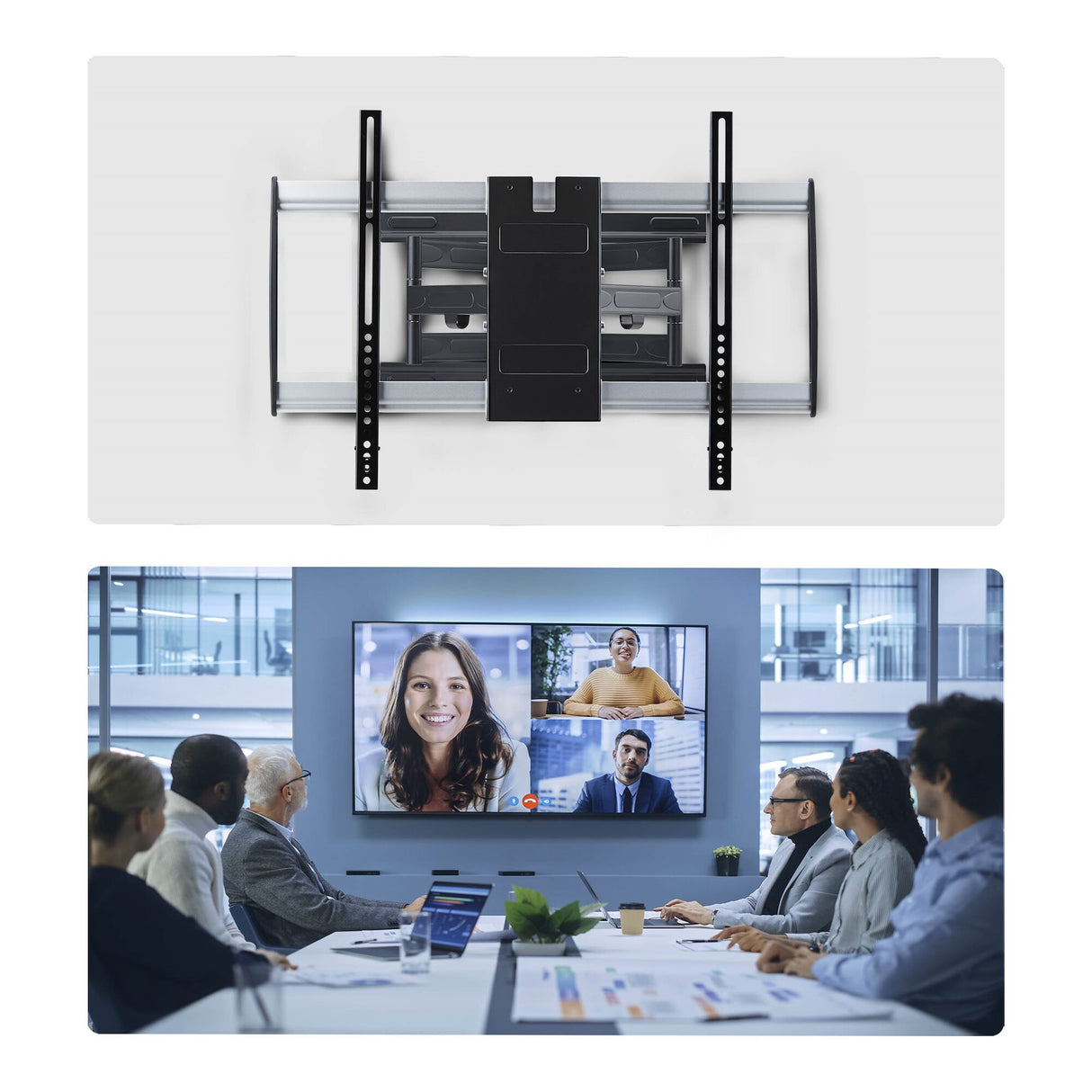 StarTech.com Ultra-Slim Articulating TV Wall Mount for up to 65-inch and 99lb/45kg Flat Screens, VESA 600x400, TAA-Compliant Low-Profile Bracket