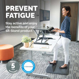 Fellowes Anti Fatigue Standing Mat - ActiveFusion Ergonomic Sit Stand Desk Mat for Use in Work or the Home Environment - H8.9 x W95.5 x D61cm - Black