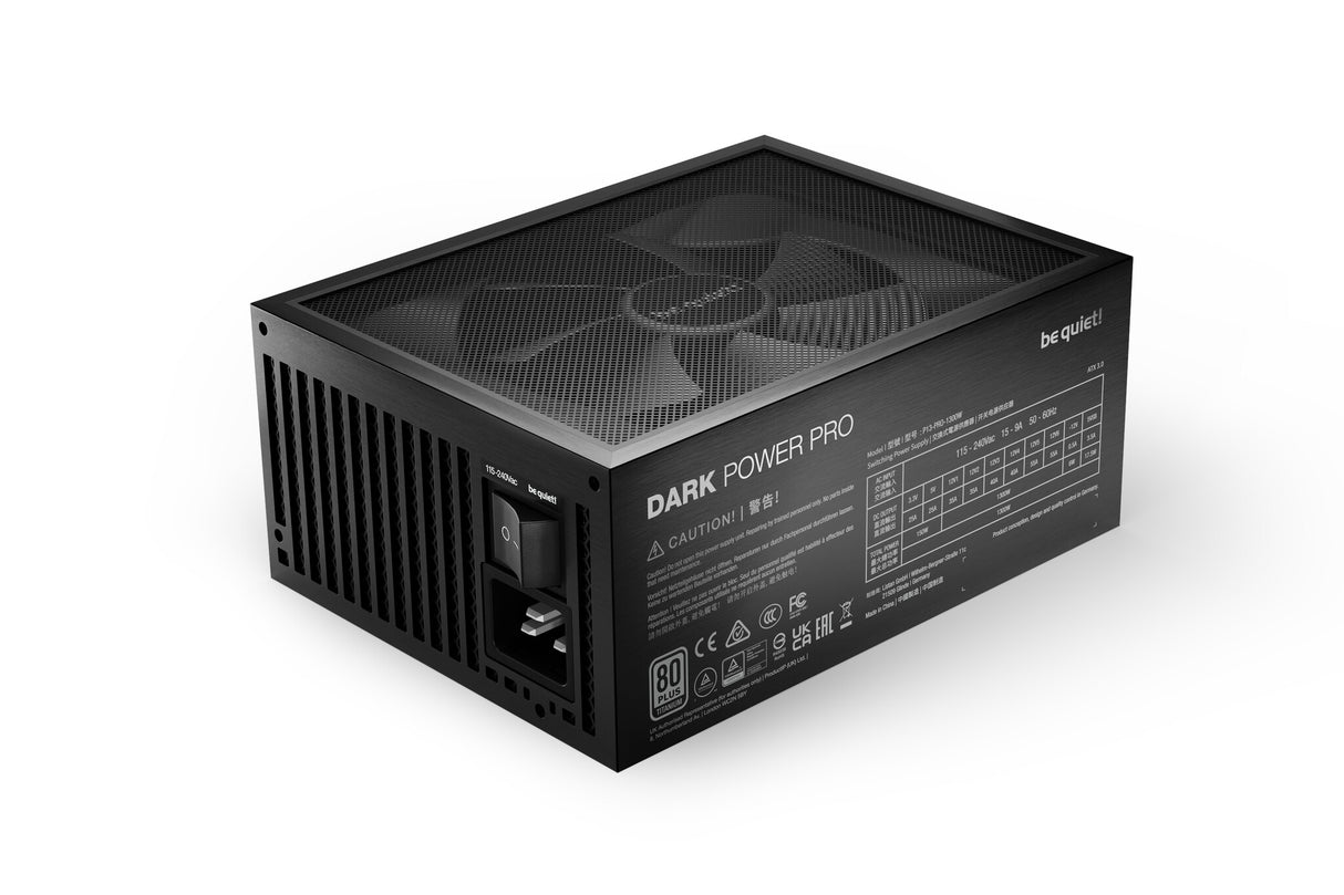 ¡Tranquilizarse! Fuente de alimentación Dark Power Pro 13 de 1300 W, totalmente modular, 80+ Titanium, ATX 3.0, PCIe 5.0, control totalmente digital, rectificador activo, clave OC