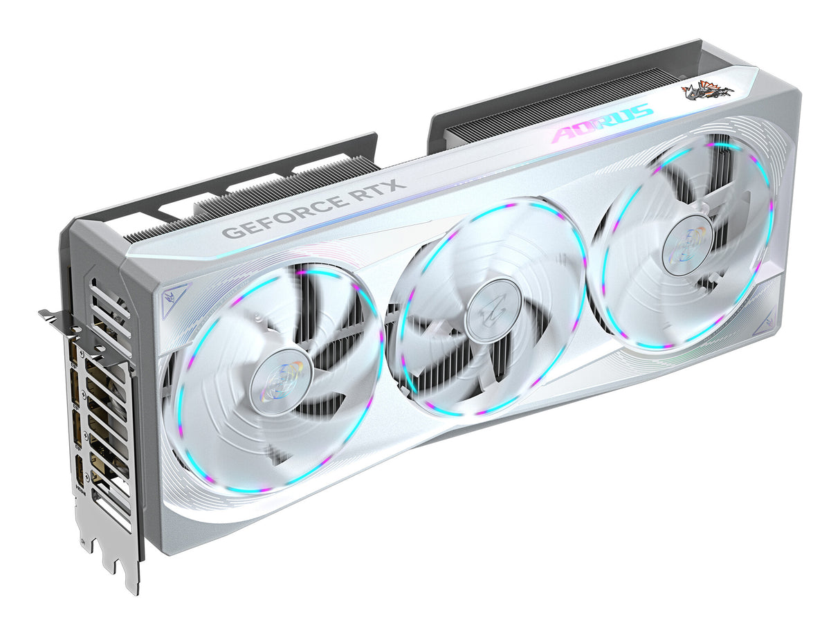 GIGABYTE AORUS GeForce RTX 5080 MASTER ICE 16G Graphics Card - 16GB GDDR7, 256bit, PCI-E 5.0, 2805MHz Core Clock, 3 x DP 2.1a, 1 x HDMI 2.1b, NVIDIA DLSS 4, GV-N5080AORUSM ICE-16GD