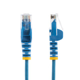 StarTech.com 5m Blue Slim CAT6 Ethernet Cable, Snagless, 100W PoE, UTP, LSZH, 28AWG Pure Bare Copper Wire, Slim RJ45 Network Patch Cord w/Strain Reliefs, Fluke Tested