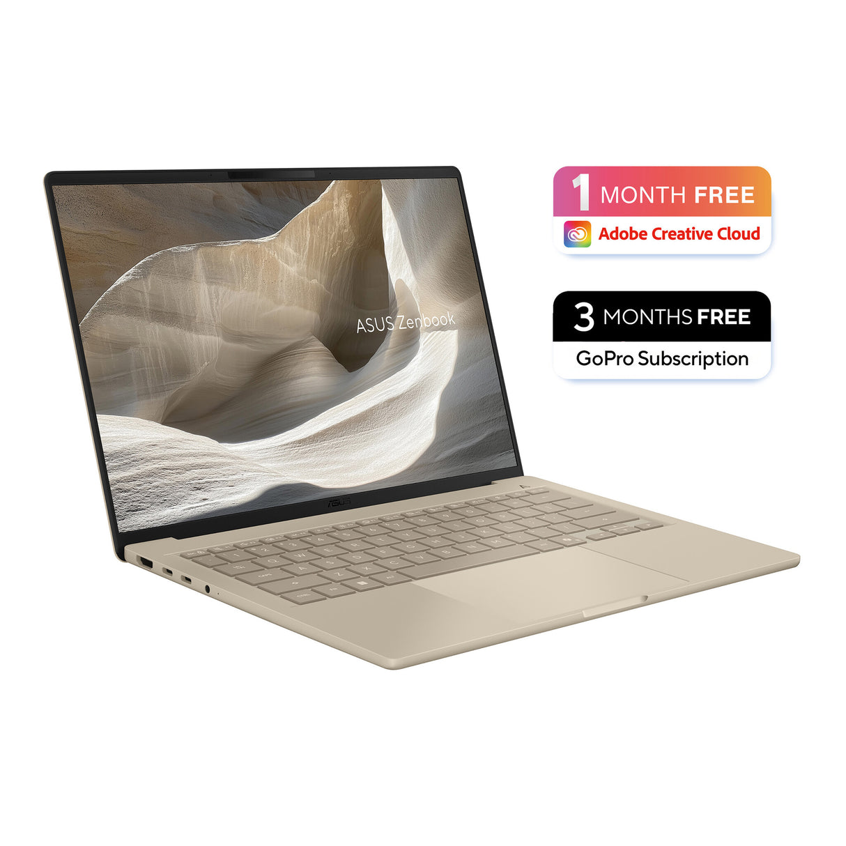 ASUS Zenbook A14 UX3407NA-QD148W Copilot+ PC Snapdragon X2E-88-100 Laptop 35.6 cm (14") WUXGA 16 GB LPDDR5x-SDRAM 1 TB SSD Wi-Fi 7 (802.11be) Windows 11 Home Beige